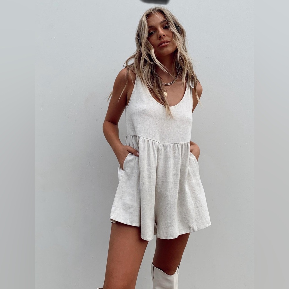 Tay Romper Beige Princess Polly